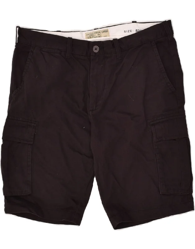 OVS Mens Regular Fit Cargo Shorts IT 52 XL W36 Black Cotton