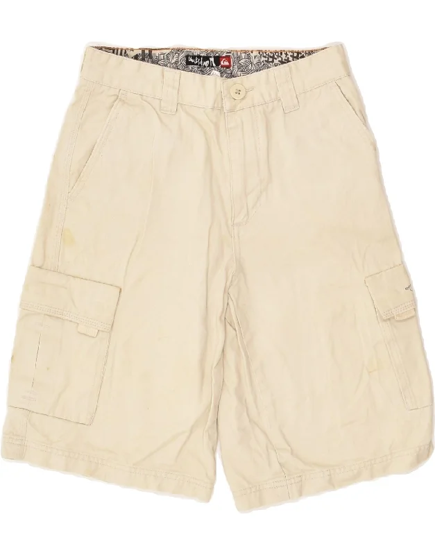 QUIKSILVER Mens Cargo Shorts W27 XS Beige Cotton