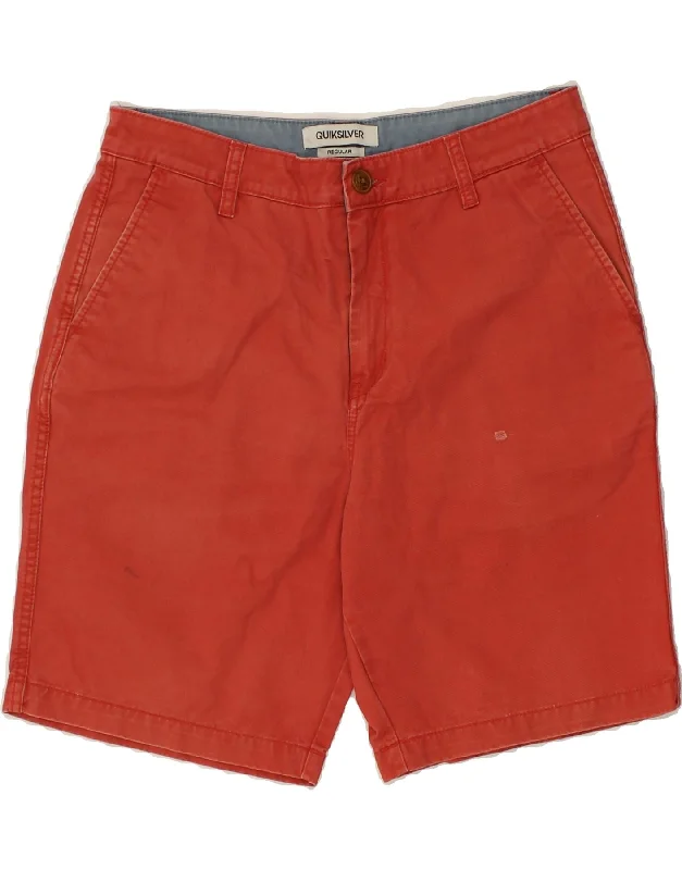 QUIKSILVER Mens Regular Chino Shorts W32 Medium Red Cotton