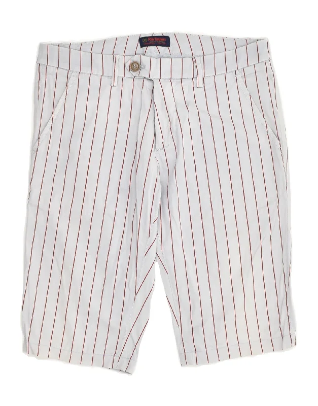 ROY ROGERS Mens Chino Shorts W32 Medium  Grey Pinstripe Cotton