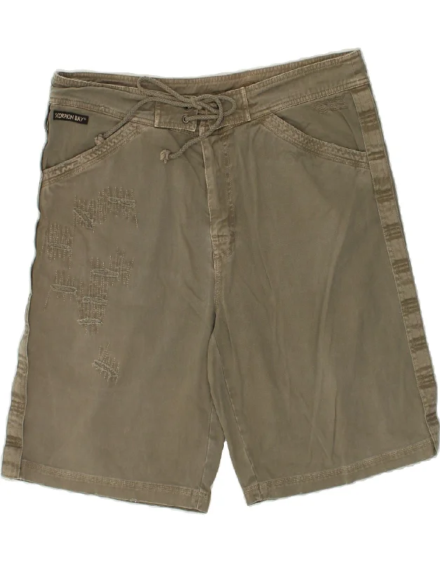 SCORPION BAY Mens Casual Shorts W38 XL Khaki Cotton