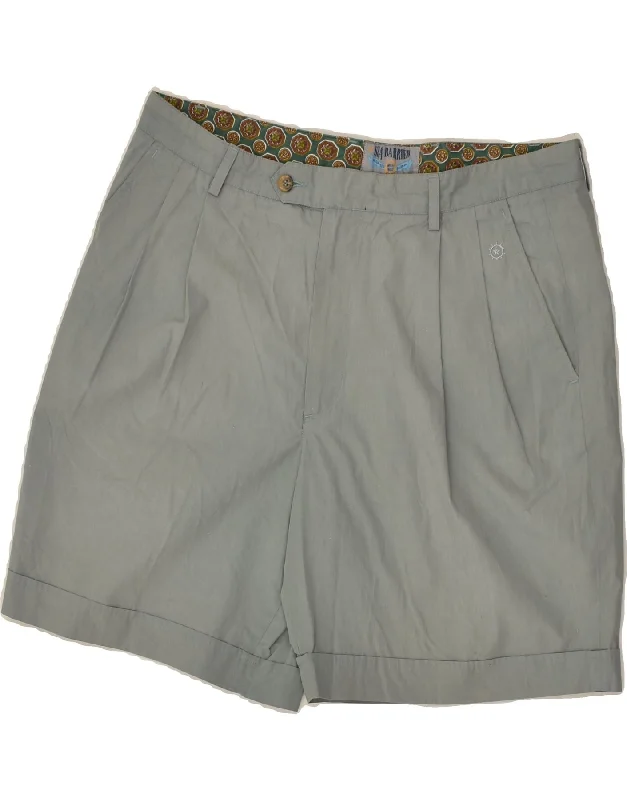 SEA BARRIER Mens Pegged Chino Shorts IT 52 XL W38 Green Polyester