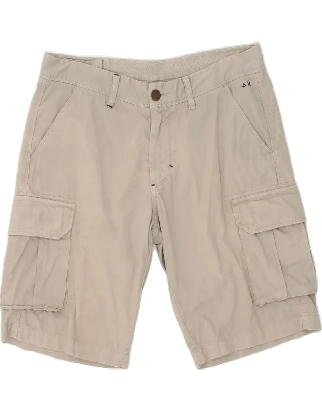 SUN68 Mens Cargo Shorts W32 Medium Grey Cotton