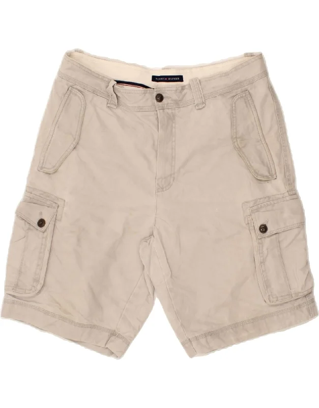 TOMMY HILFIGER Mens Cargo Shorts W35 Large Grey Cotton