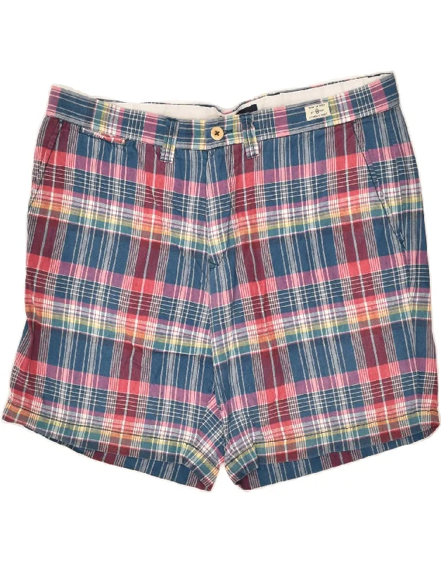 TOMMY HILFIGER Mens Chino Shorts W40 XL Multicoloured Plaid Cotton