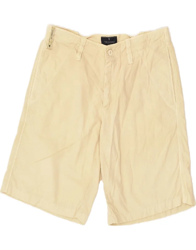 TRUSSARDI Mens Casual Shorts IT 46 Small W28  Beige Cotton