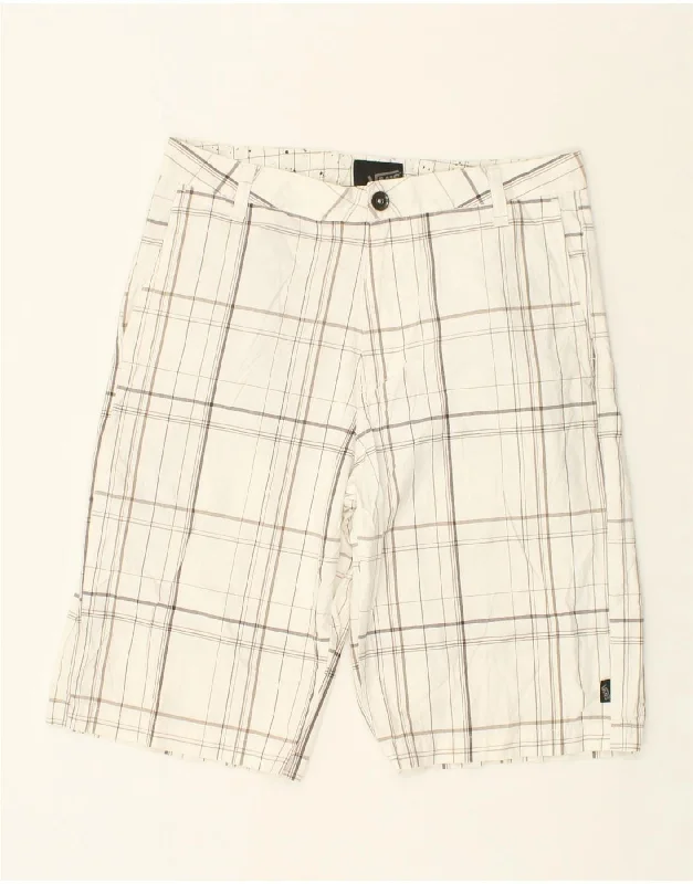 VANS Mens Chino Shorts W30 Medium  White Check Cotton