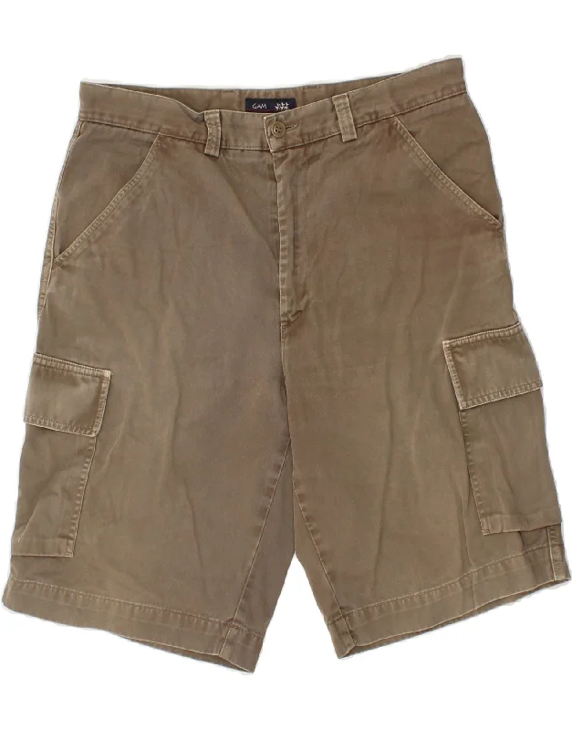 VINTAGE Mens Cargo Shorts IT 48 Medium W32  Brown Cotton