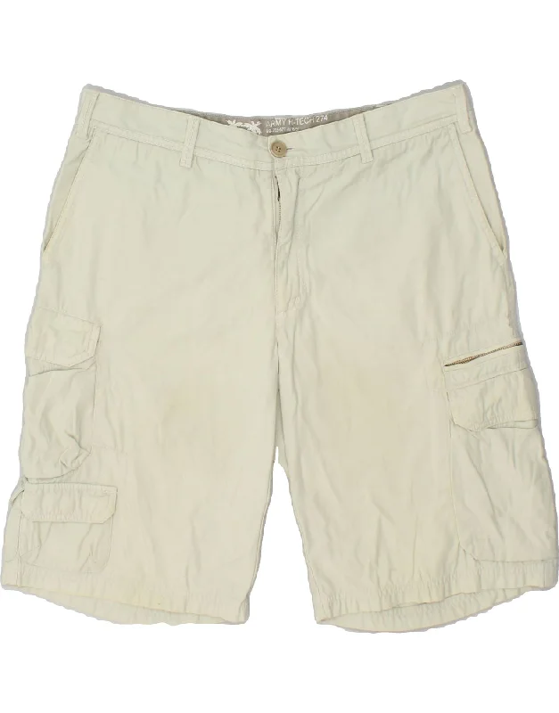 VINTAGE Mens Cargo Shorts IT 54 2XL W36  Grey Cotton