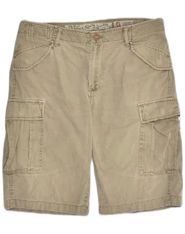 VINTAGE Mens Cargo Shorts IT 54 2XL W36  Grey Cotton