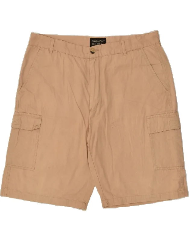 VINTAGE Mens Cargo Shorts IT 54 2XL W38  Beige Cotton