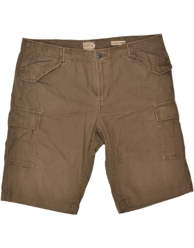 VINTAGE Mens Cargo Shorts IT 56 3XL W40 Brown Cotton