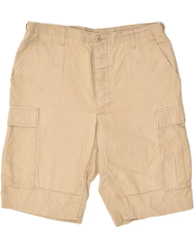 VINTAGE Mens Cargo Shorts Large W36 Beige Cotton