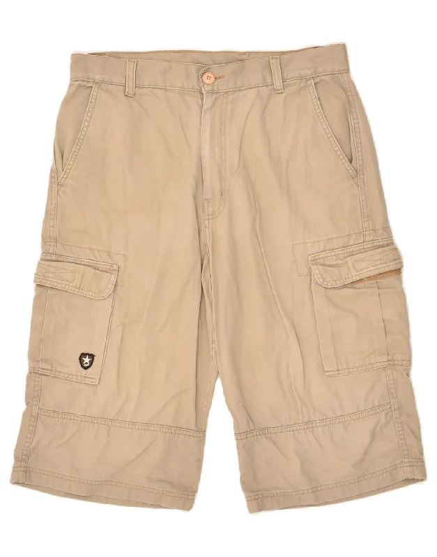 VINTAGE Mens Cargo Shorts Medium W32  Beige Cotton