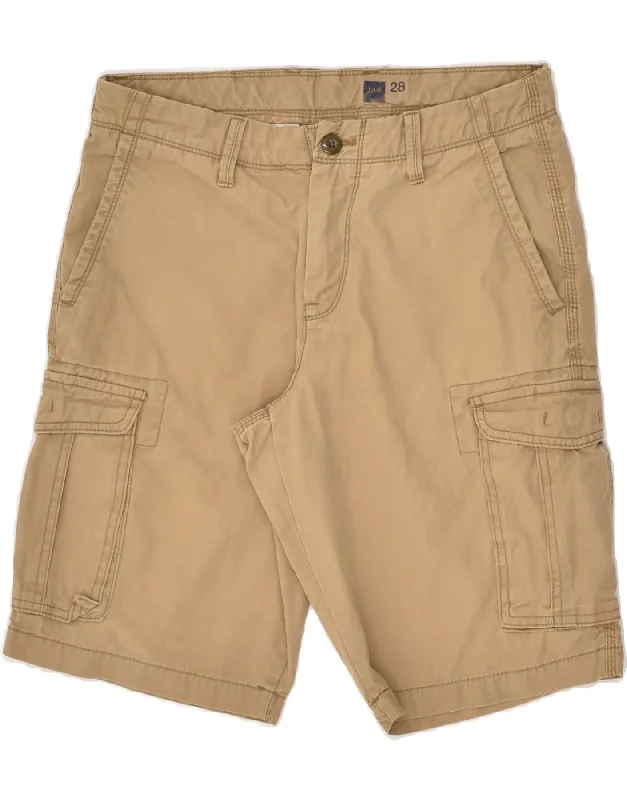 VINTAGE Mens Cargo Shorts W28 Small Brown Cotton