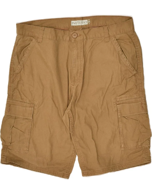 VINTAGE Mens Cargo Shorts W34 Large  Brown Cotton