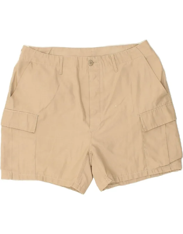 VINTAGE Mens Cargo Shorts W39 XL Beige Cotton