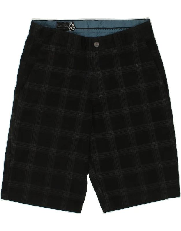 VOLCOM Mens Chino Shorts W30 Small Black Check Polyester