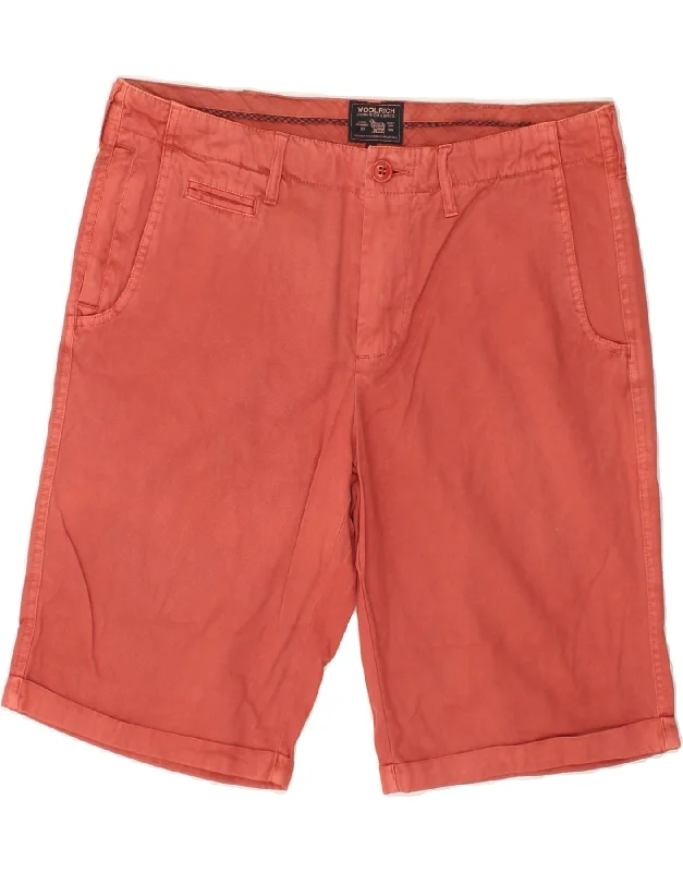 WOOLRICH Mens Chino Shorts W31 Medium Red Cotton