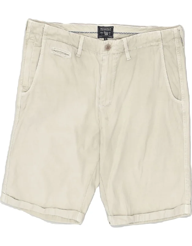 WOOLRICH Mens Chino Shorts W32 Medium Grey Cotton