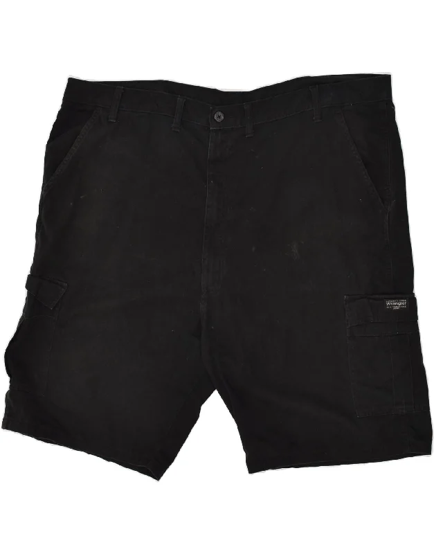 WRANGLER Mens Cargo Shorts W48 4XL Black Cotton