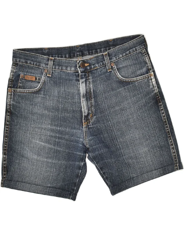 WRANGLER Mens Denim Shorts W34 Large Blue Cotton