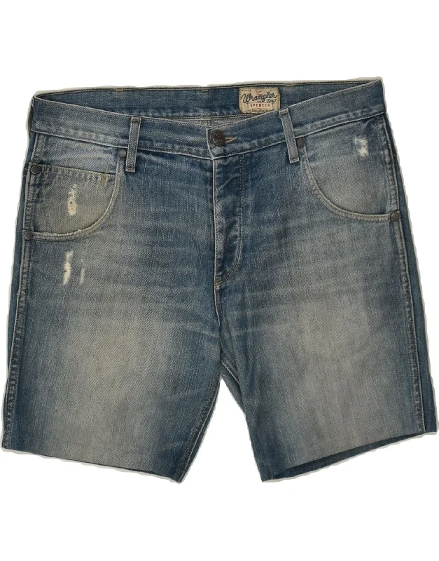 WRANGLER Mens Denim Shorts W34 Large Blue Cotton