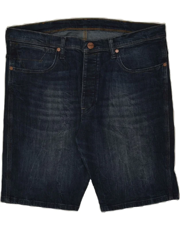 WRANGLER Mens Denim Shorts W36 Large Navy Blue Cotton